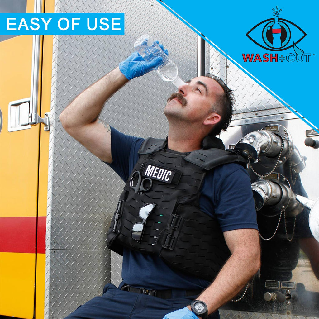WASH+OUT Eye Wash Cup - Portable Eyewash Device - Emergency Eye Wash Cup That Screws on to Most Water Bottles and Flushes Eyes i