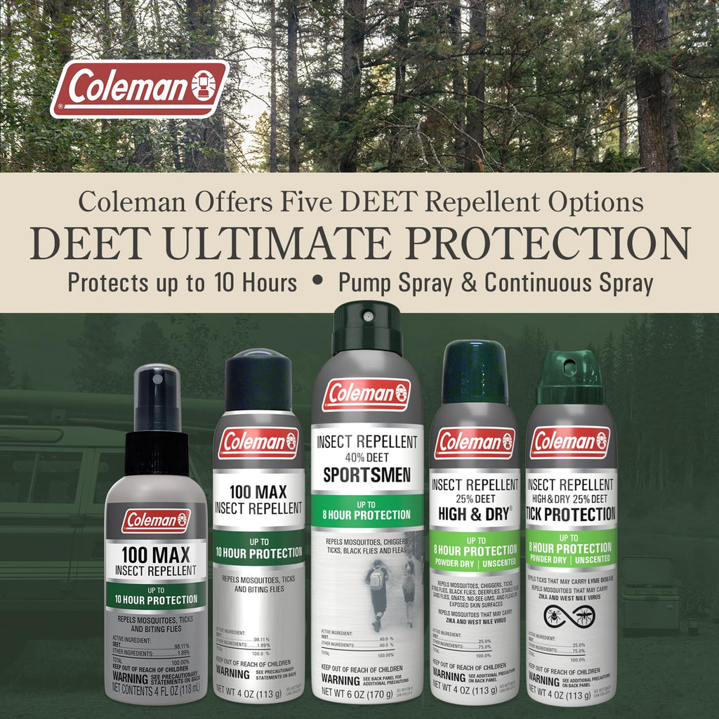 Coleman Insect Repellent Spray - 100% MAX DEET Insect Repellent Pump Spray, Protection Against Ticks, Mosquitoes, chiggers, gnat
