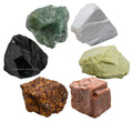 Crystals for Breaking Attachments Manifestation, Set of 6 Green Aventurine, Black Obsidian, Scolecite, Peach Moonstone, Mariyam 