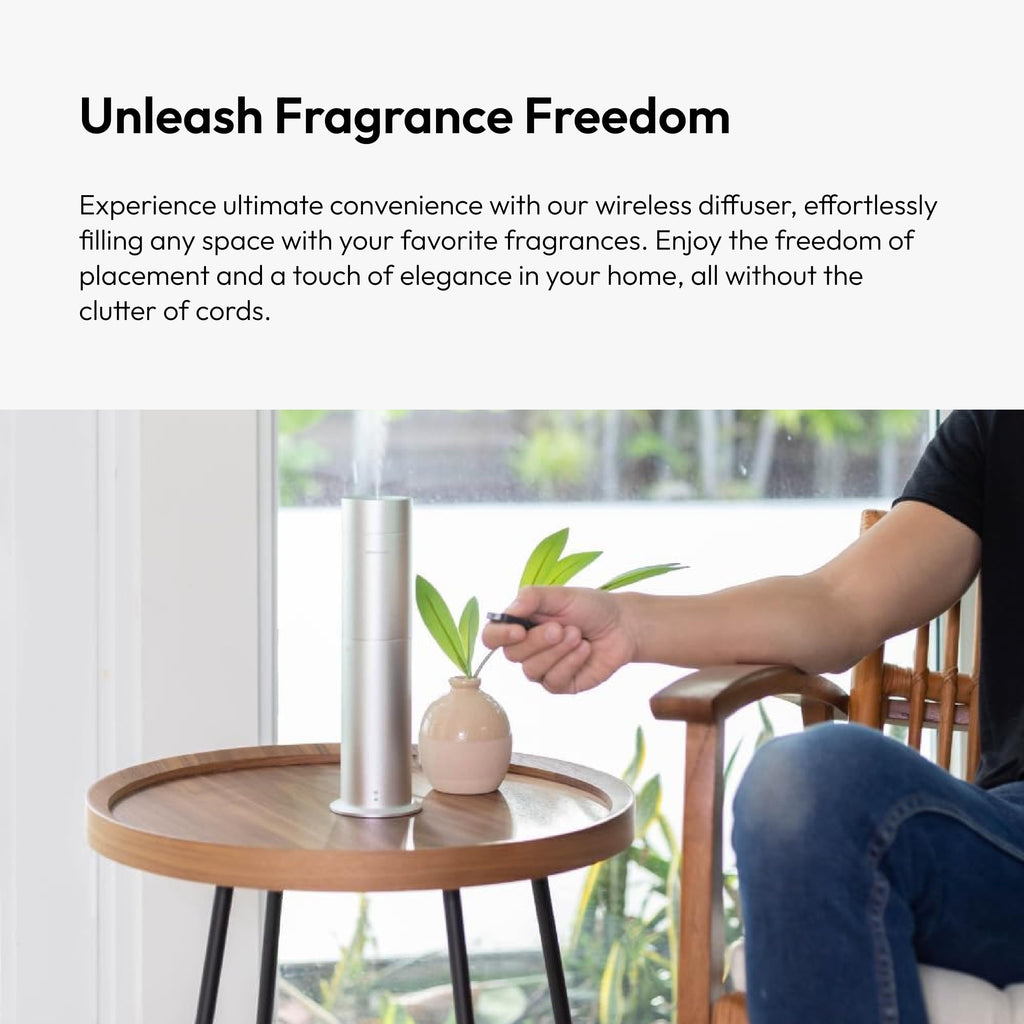 Aroma360 - Wireless Pro Essential Oil Diffuser - 600 sq ft Coverage - Cordless & Portable with Remote - Aromatherapy Scent Diffu