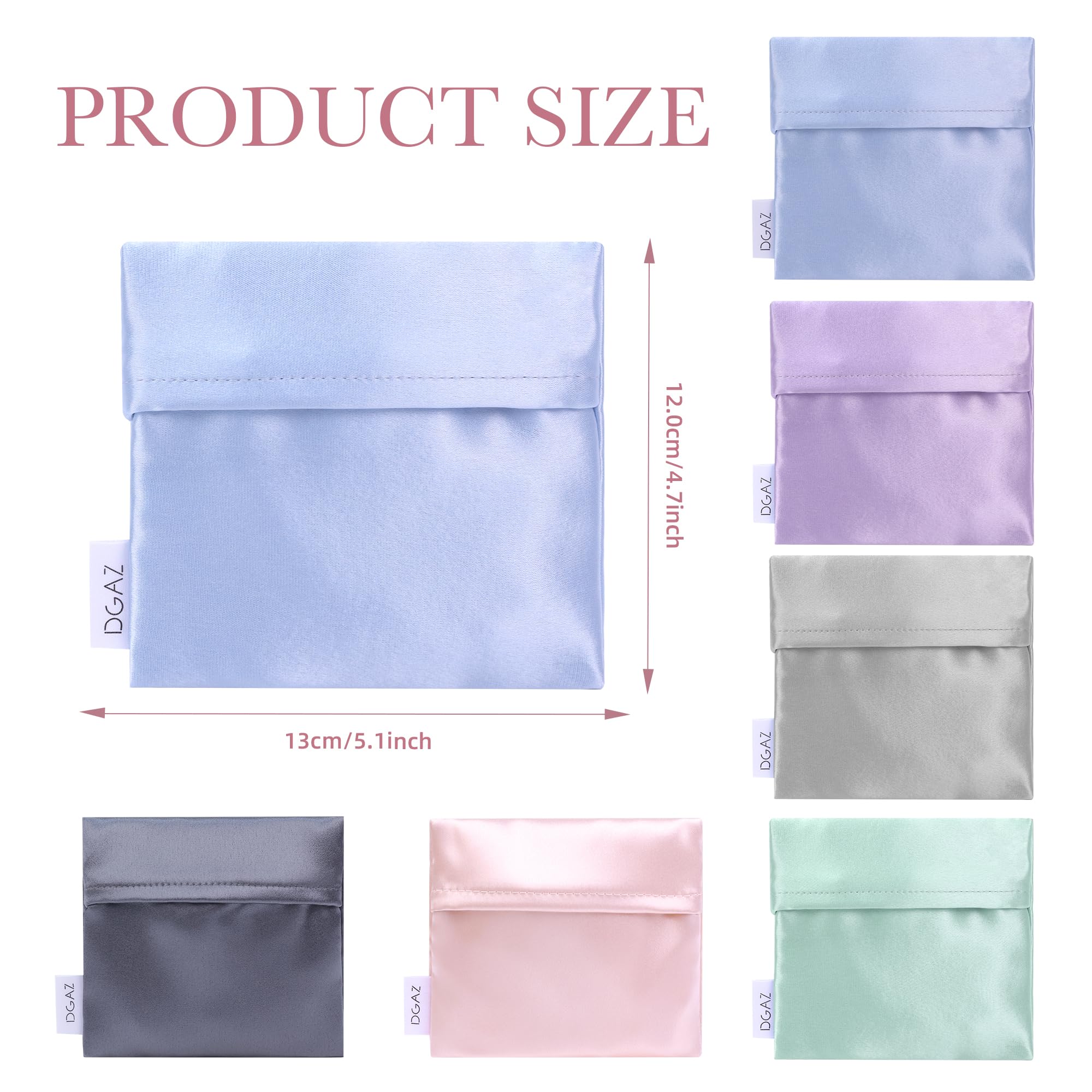DGAZ Silk Sanitary Napkin Storage Bag, Period Bag for Teen Aged Girls, Portable Period Bag for Panty Liners/Menstrual Cup/Small