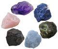 Crystals for Anxiety Manifestation, Set of 6 Amethyst, Sodalite, Labradorite, Angelite, Garnet and Rose Quartz Healing Crystals 
