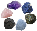 Crystals for Anxiety Manifestation, Set of 6 Amethyst, Sodalite, Labradorite, Angelite, Garnet and Rose Quartz Healing Crystals 