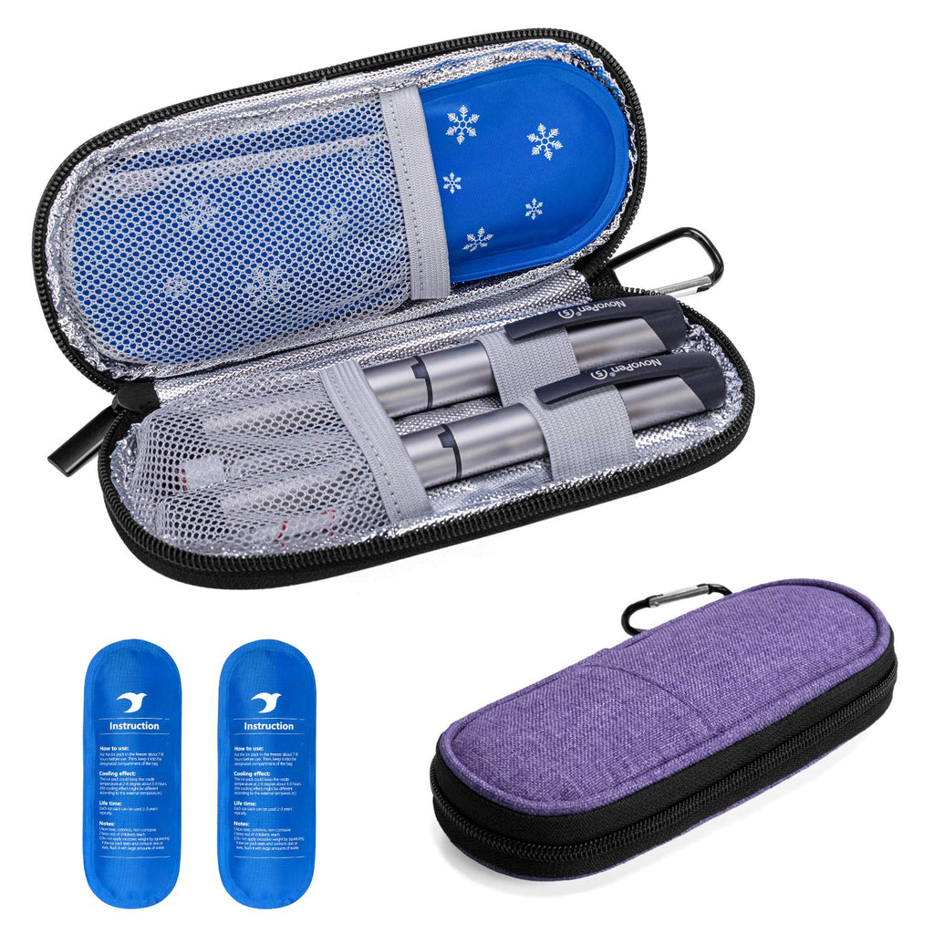 Yarwo Insulin Cooler Travel Case, Diabetic Medication Organizer with 2 TSA Approved Ice Packs for Insulin Pens and Other Diabeti