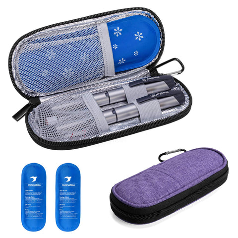 Yarwo Insulin Cooler Travel Case, Diabetic Medication Organizer with 2 TSA Approved Ice Packs for Insulin Pens and Other Diabeti