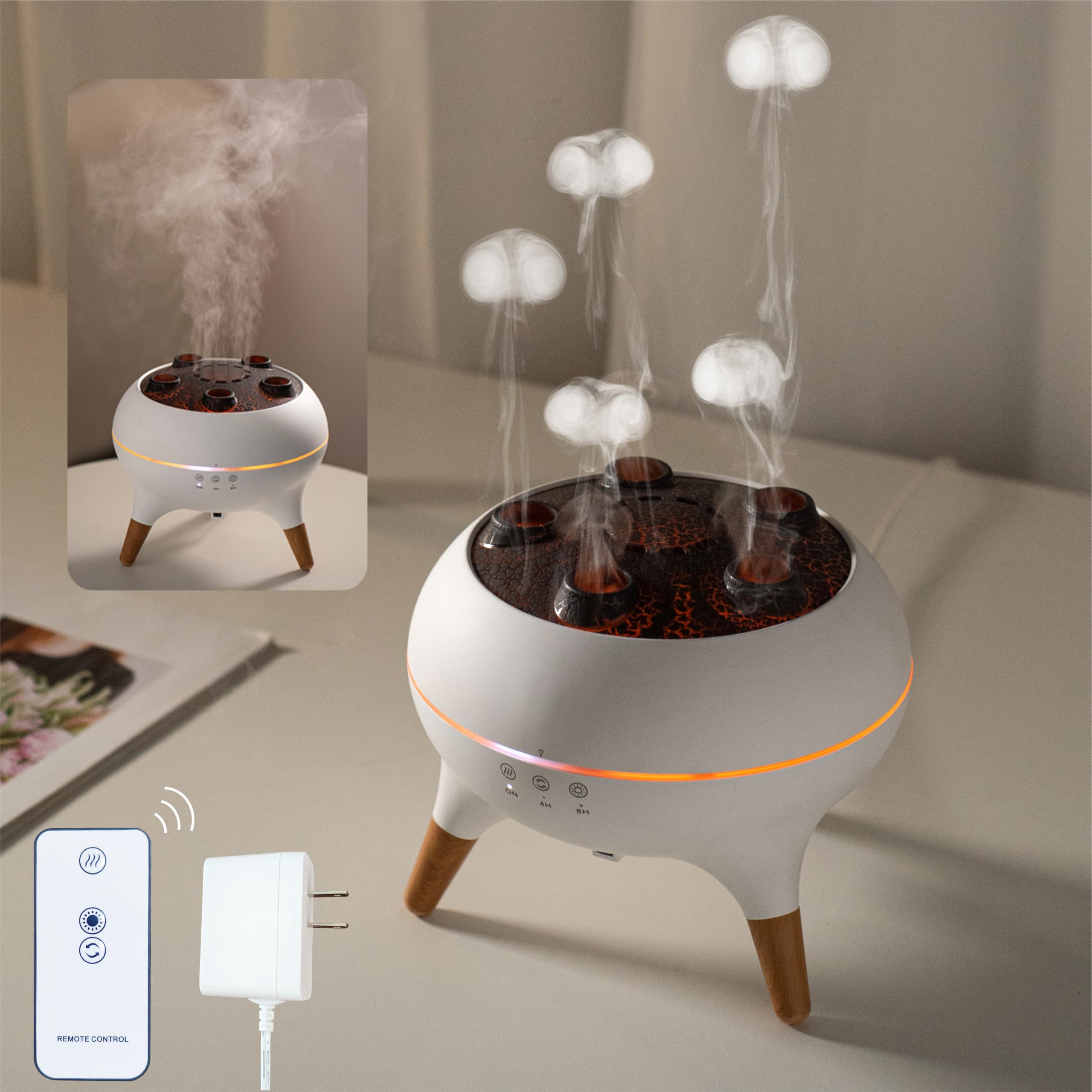 AChoice4U Essential Oil Diffuser 250ML Dancing Jellyfish Aromatherapy Diffuser Humidifier with 7 Colors LED Lights,Remote Contro