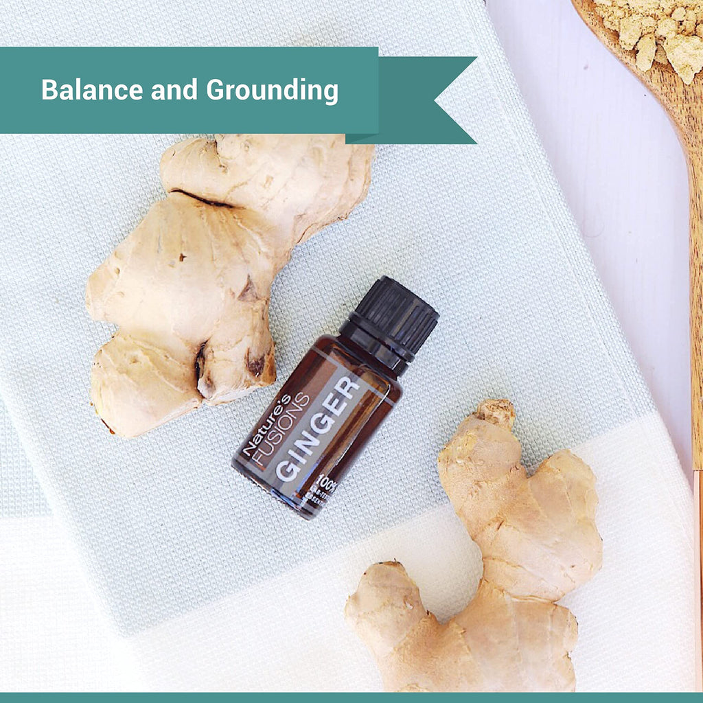 Natures Fusions Ginger Root, 100% Pure and Natural Essential Oils, Undiluted, Therapeutic Grade for Aromatherapy and Topical Us