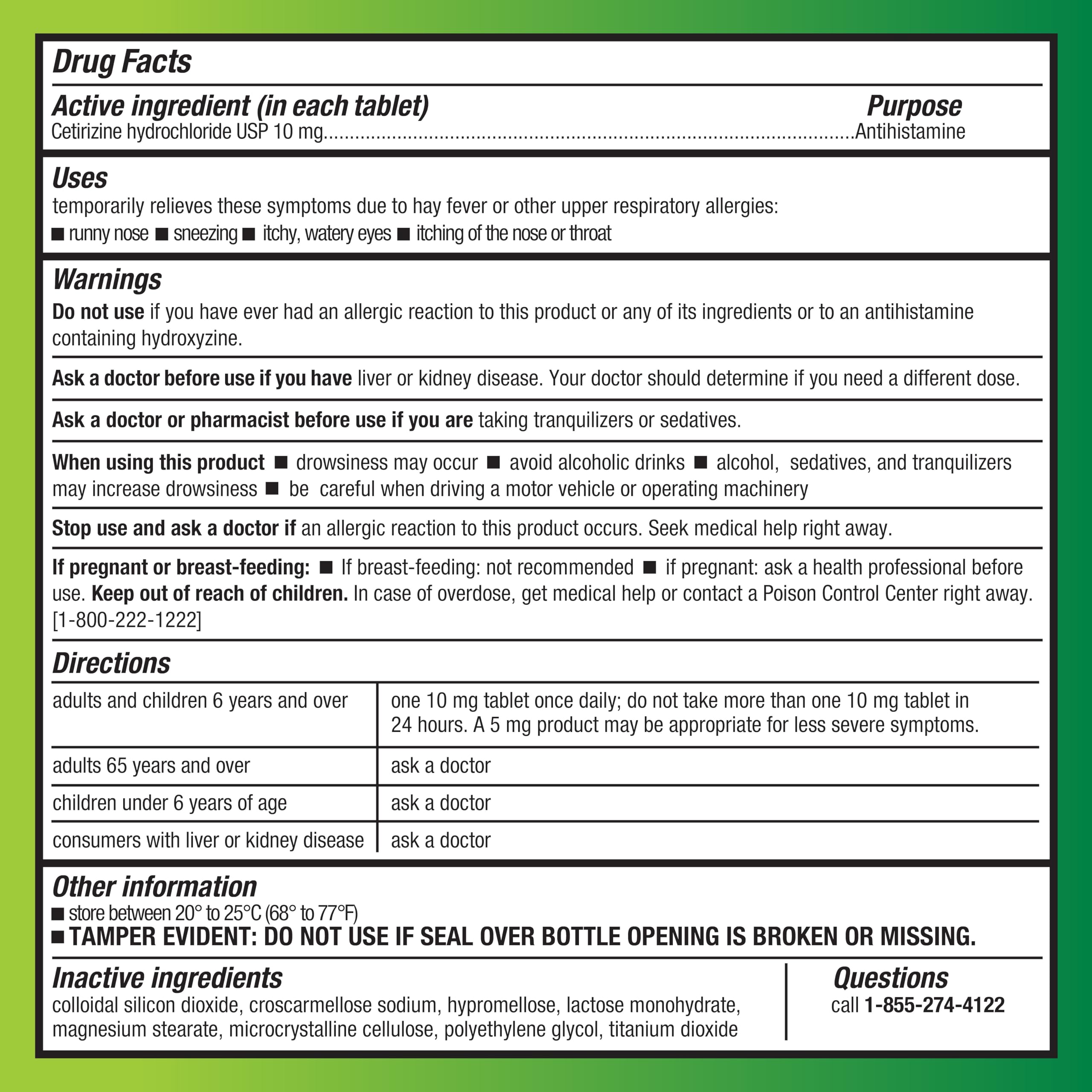 Amazon Basic Care All Day Allergy, Cetirizine Hydrochloride Tablets, 10 mg, Antihistamine, 90 Count (Packaging may vary)