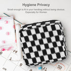 CekPo Sanitary Napkin Storage Bag, Menstrual Pad Zipper Checkered Portable Period Bag Panty Liners, Tampon Storage Pouch for Wom