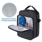 CURMIO Insulin Cooler Travel Case, Diabetic Medication Organizer Bag with Shoulder Strap for Diabetic Supplies, Black (Patented