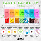 Boxsik Pill Box Organizer (Rainbow), 7-Day 2 Times a Day Medicine Storage Case w/Spring Opening & Detachable Compartments, Weekl