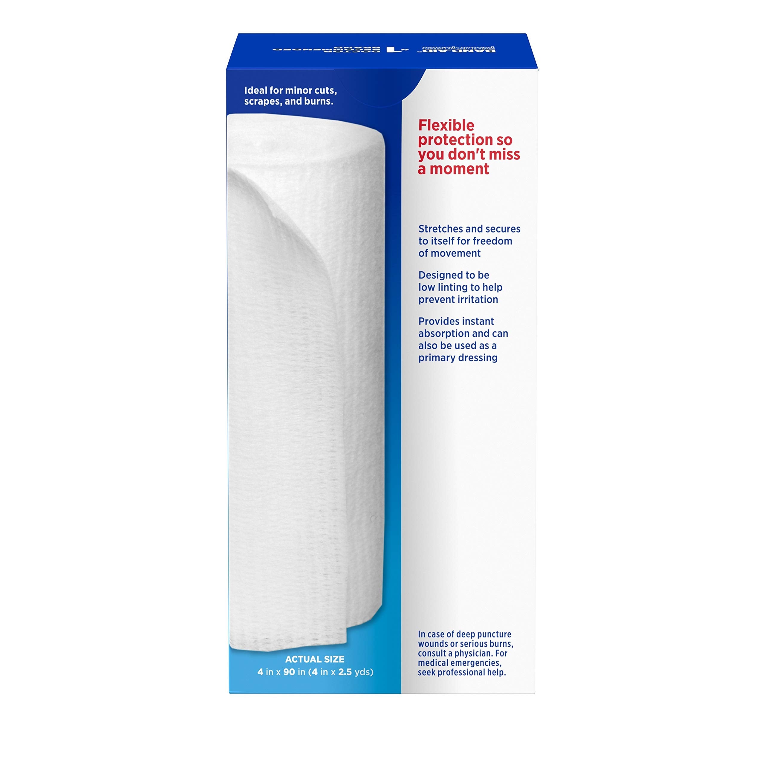 Band-Aid Brand Of First Aid Products Rolled Gauze, 4 Inches By 2.5 Yards