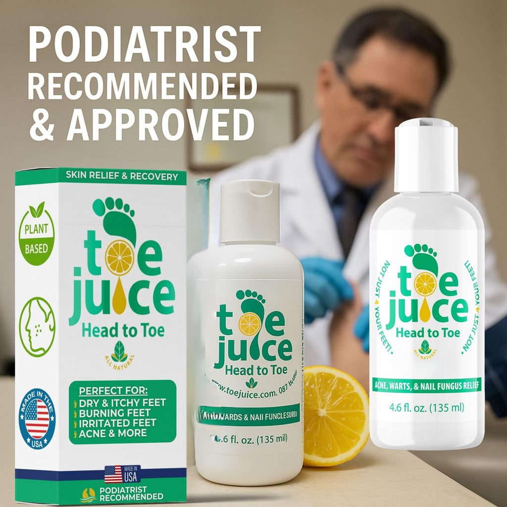 Toe Juice Skin Relief & Recovery Topical Plant-Based Treatment - Body, Face, Toe & Finger Nails - Fungal Acne, Athletes Foot & F