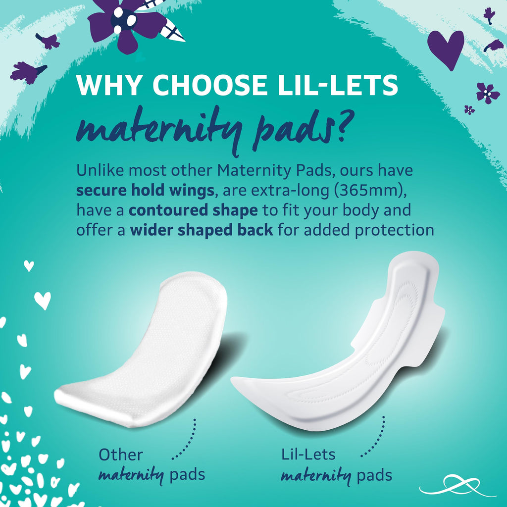 Lil-Lets Extra Long Postpartum Maxi Pads with Wings - 30 Pack Bundle for Post-Natal Bleeding & Heavy Flow - Postpartum Essential