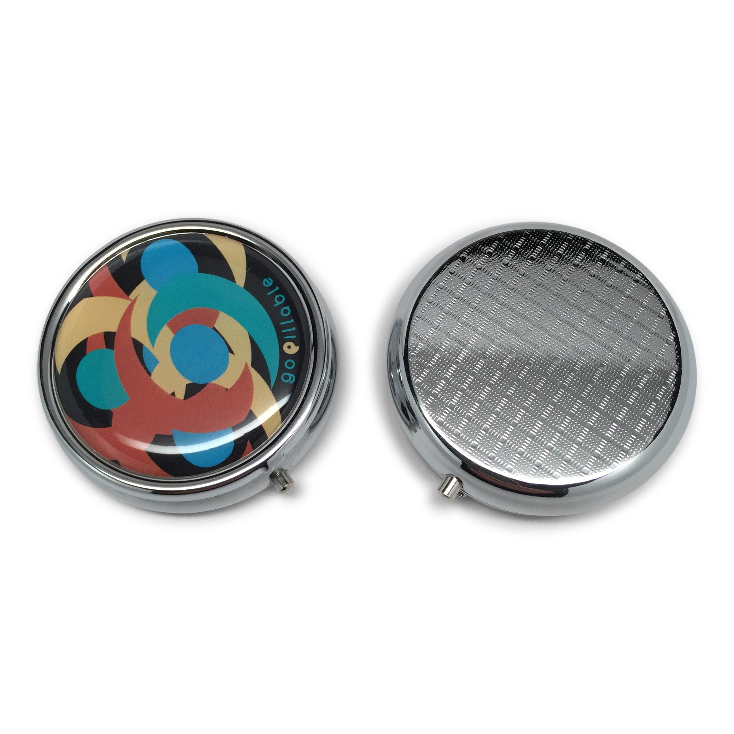 GOPILLABLE MIDNIGHT SWIRL PILL BOX PILL CASE for POCKET OR PURSE decorative design pill organizer for travel small pill box/pill