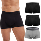 IRISMORII Washable Mens Urine Incontinence Underwear for Bladder Leak Proof Absorbent Cotton Trunk Boxer Brief 60 ML 3 Pack (Bla
