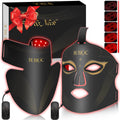 Red Light Therapy Mask Set, FiveLevel Brightness Adjustment for Face and Neck, 630nm Infrared Light + 850nm NearInfrared LED T