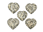 Amazing Gemstone Dalmatian Jasper Crystal Heart Palm Stone - Pocket Massage Worry Stone for Natural Body Chakra Balancing, Reiki