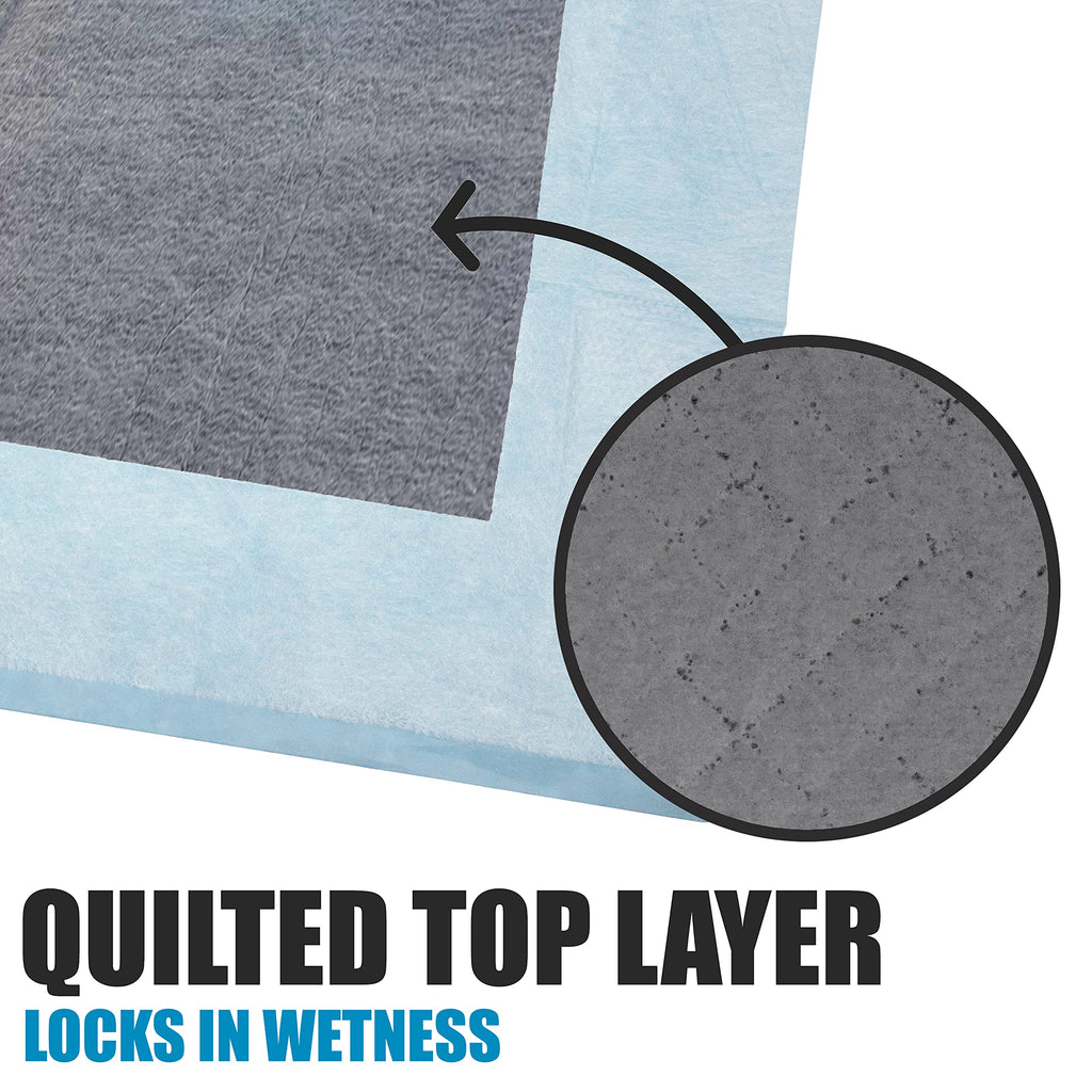 BV Charcoal Puppy Pads XL 320 Count 28x34 - Leak-Proof Pee Pads for Dogs with 6-Layer Absorbent Design & Built-in Attractant - D