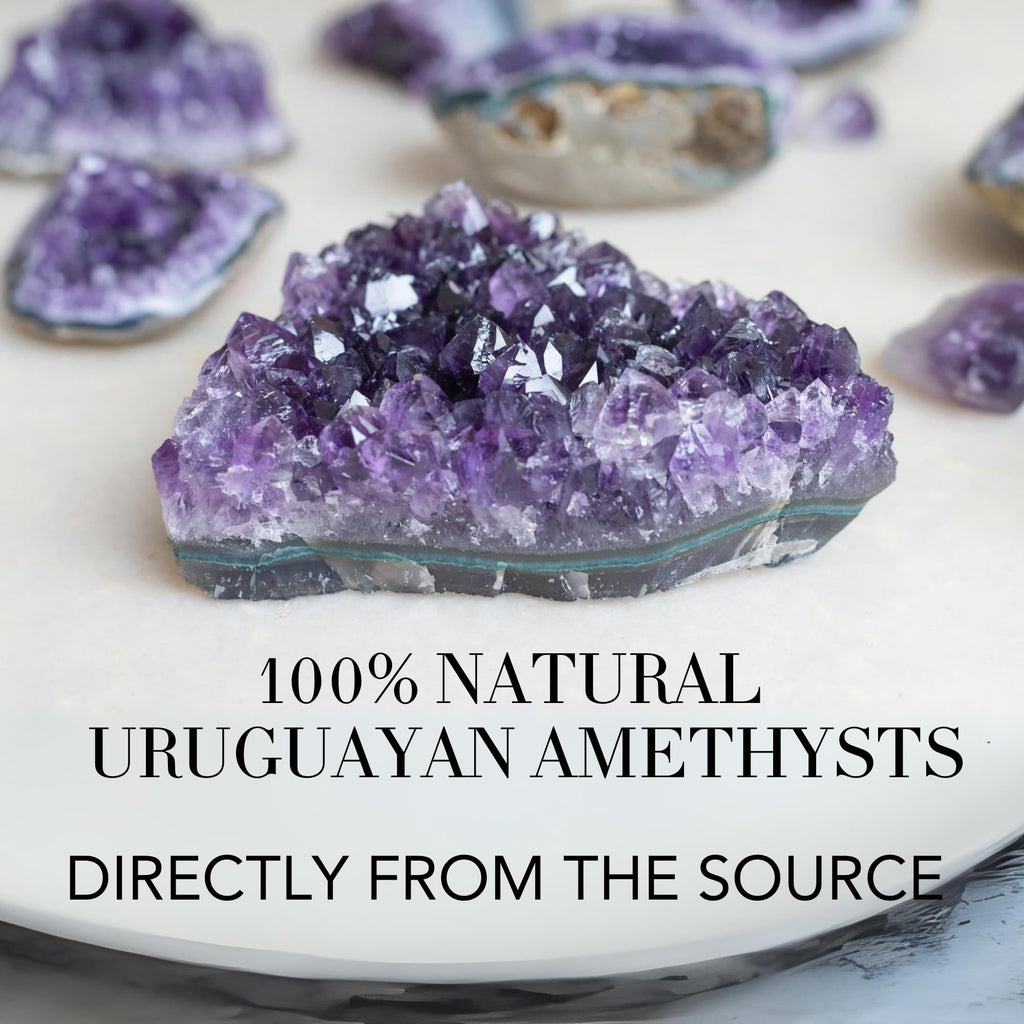 DEEP PURPLE PROJECT Amethyst Crystal Geode Spiritual Healing Rocks Cluster Quartz Stone (250 grams or less, Amethyst Purple)