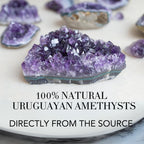 DEEP PURPLE PROJECT Amethyst Crystal Geode Spiritual Healing Rocks Cluster Quartz Stone (250 grams or less, Amethyst Purple)