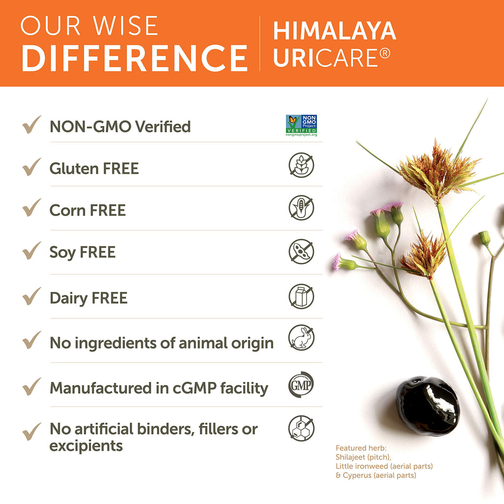 Himalaya UriCare Herbal Supplement, Kidney & Bladder Support, Urinary Tract & Urine Flow Support, Caffeine Free, Non-GMO, Gluten