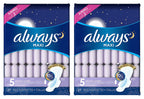 Always Maxi, Size 5, Extra Heavy Overnight Pads with Flexi-Wings, Unscented, 27 Count. 2 Pack. (Includes (2) 27-Count Packages S