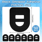 Nuanchu 50 Pieces Adhesive Patches Compatible with Omnipod 5 Shower Waterproof Pre-Cut Adhesive Overpatches with Strap Sweatproo