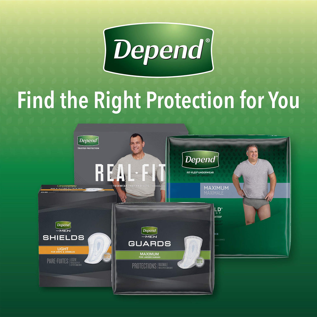 Depend FIT-FLEX Incontinence Underwear for Men, Maximum Absorbency, Disposable, Extra-Large, Grey, 48 Count (2 Packs of 24) (Pac