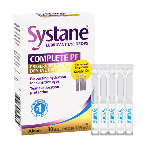 SYSTANE Complete Unit-Dose Preservative-Free Eye Drops 30ct Single-use vials for Dry Eye Relief