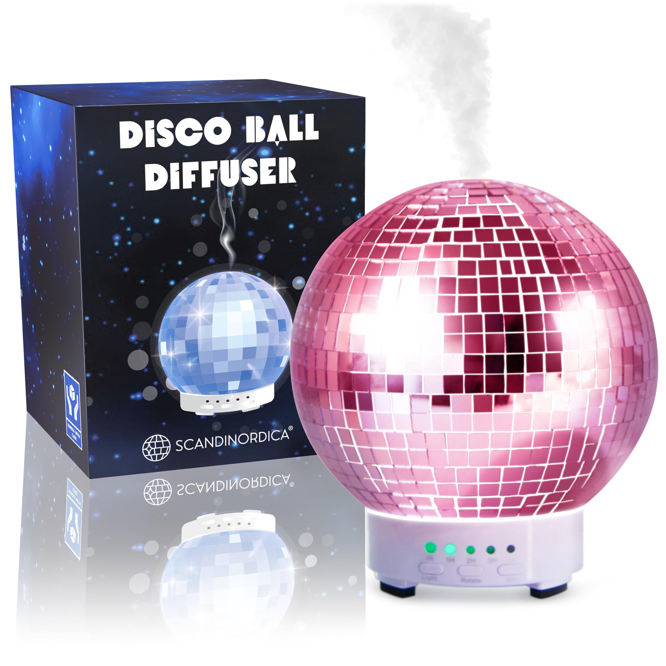 SCANDINORDICA Disco Ball Diffuser Rotating - Essential Oil Diffuser with Whisper Quiet Operation, Unique Preppy Room Decor | Aro