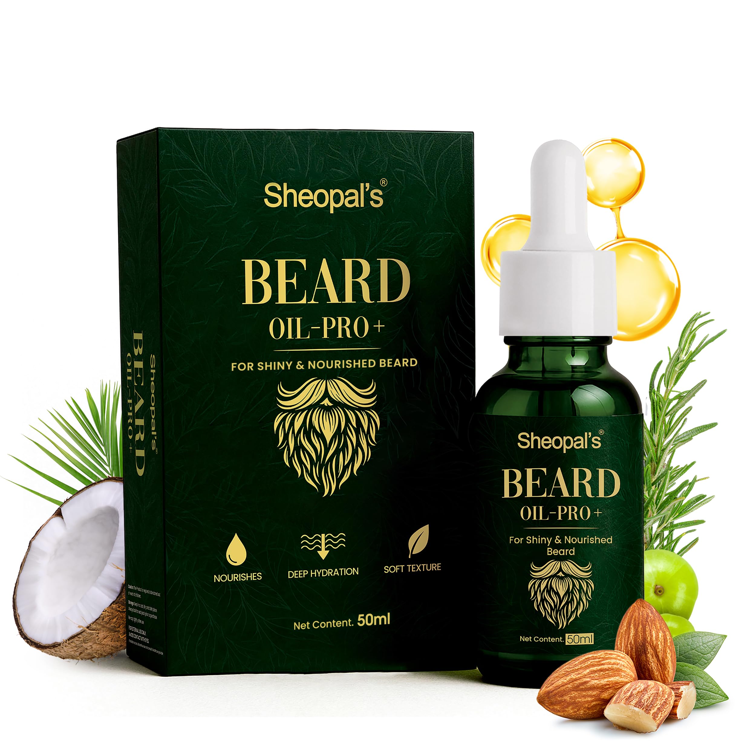 Sheopals Beard & Hair Growth Oil For Men | Rosemary & Kalonji Infused | Boosts Beard Density & Hair Thickness Promotes Thicker, 