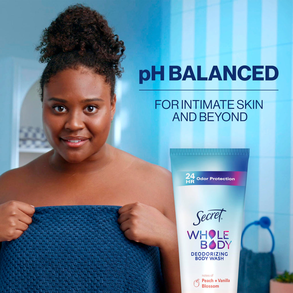Secret Feminine Wash, 24 HR Deodorizing Feminine Body Wash for Women, Removes 6x Causes of Odor, PH Balanced, Safe to Use Everyw