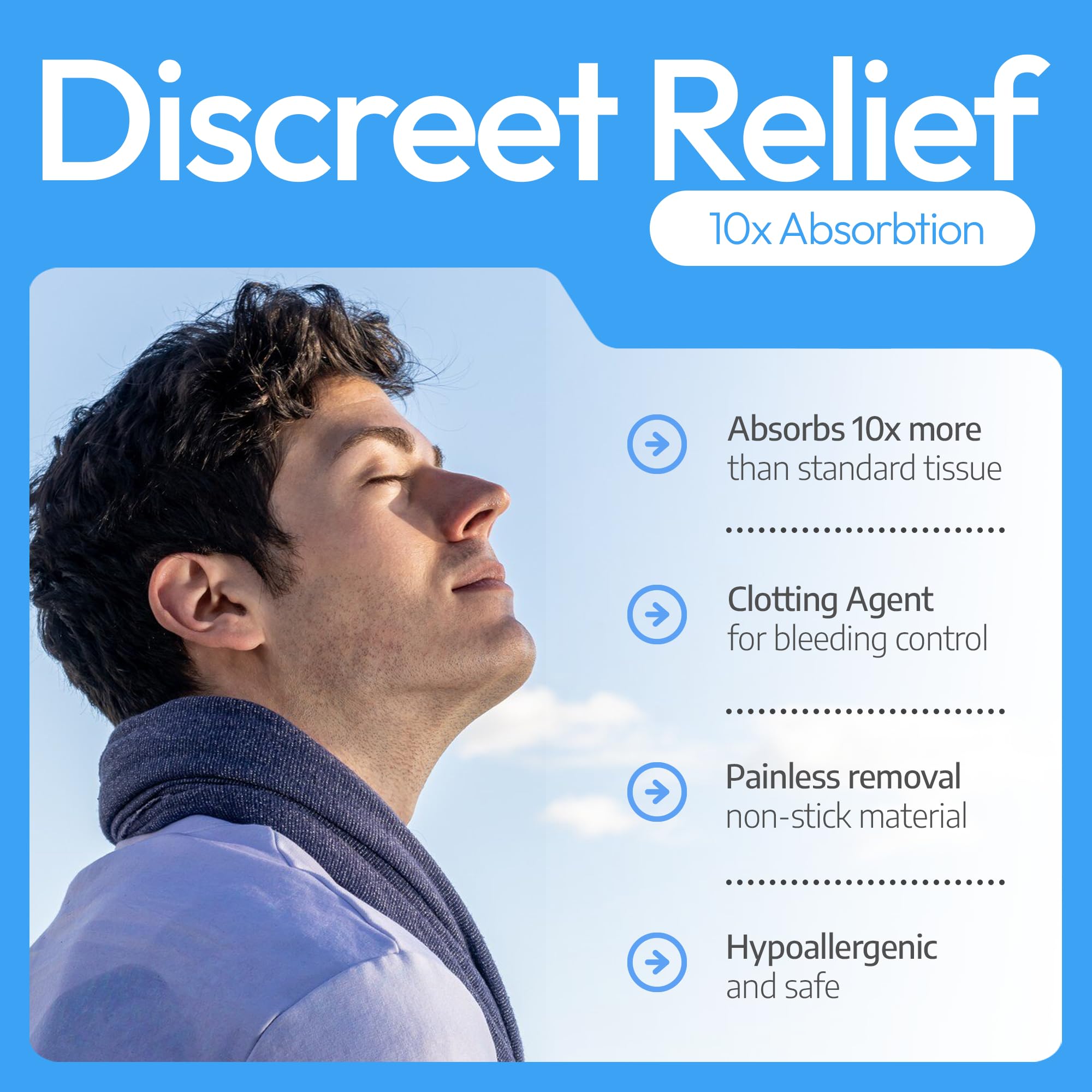 NozeCalm Nose Bleed Stopper - 6 Count - Fast Relief for Kids and Adults - Bloody Nose Stoppers with Clotting Agent - Hypoallerge