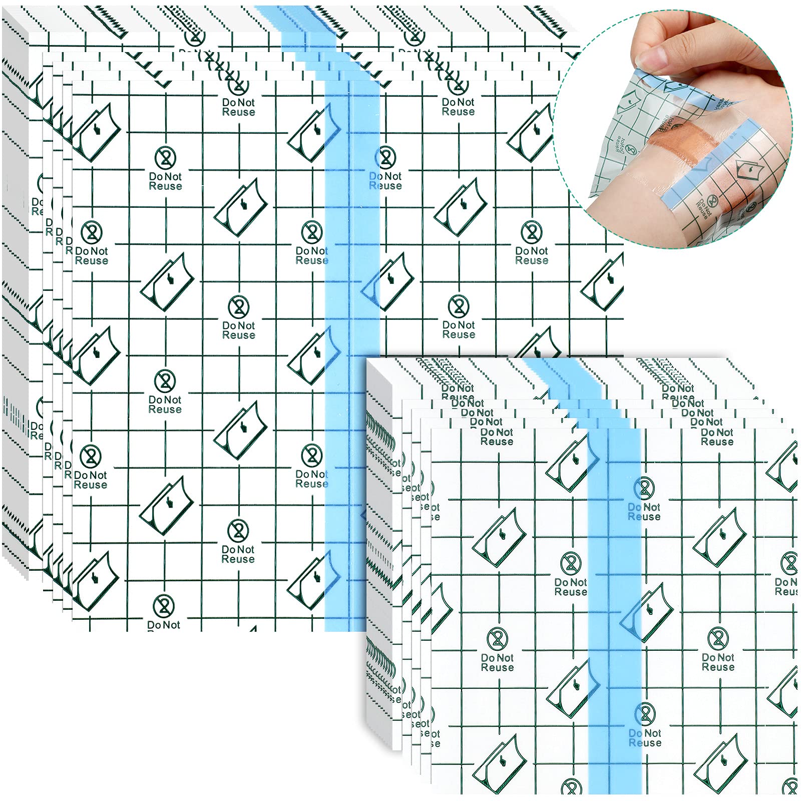 50 Pieces Shower Waterproof Patch Transparent Stretch Adhesive Bandage Waterproof Clear Adhesive Bandages Tattoo Protective Tran