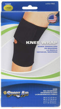 Sportaid Knee Wrap Neoprene, Black Large 15-17 inches 1 Each by Sport Aid (Pack of 2)