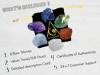 Crystals for Diabetes Support, Set of 6 Moss Agate, Blue Calcite, Sodalite, Clear Quartz, Red Jasper and Amethyst Healing Crysta