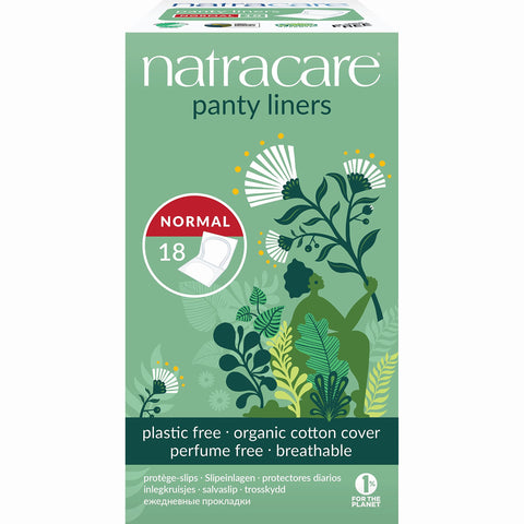 Natracare Natural Organic Normal Panty Liners, Made with Certified Organic Cotton, Ecologically Certified Cellulose Pulp and Pla