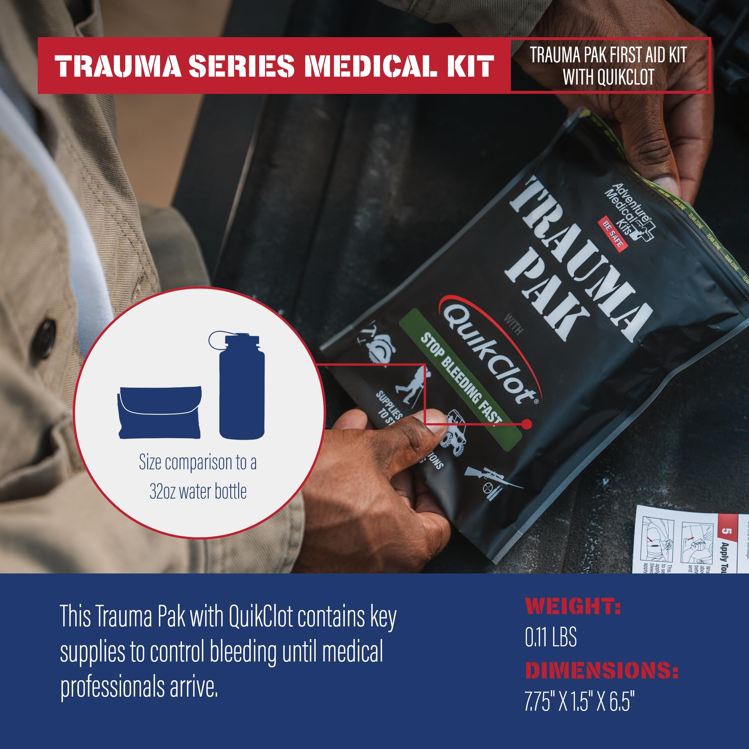 Adventure Medical Kits Trauma Pak First Aid Kit with QuikClot Sponge