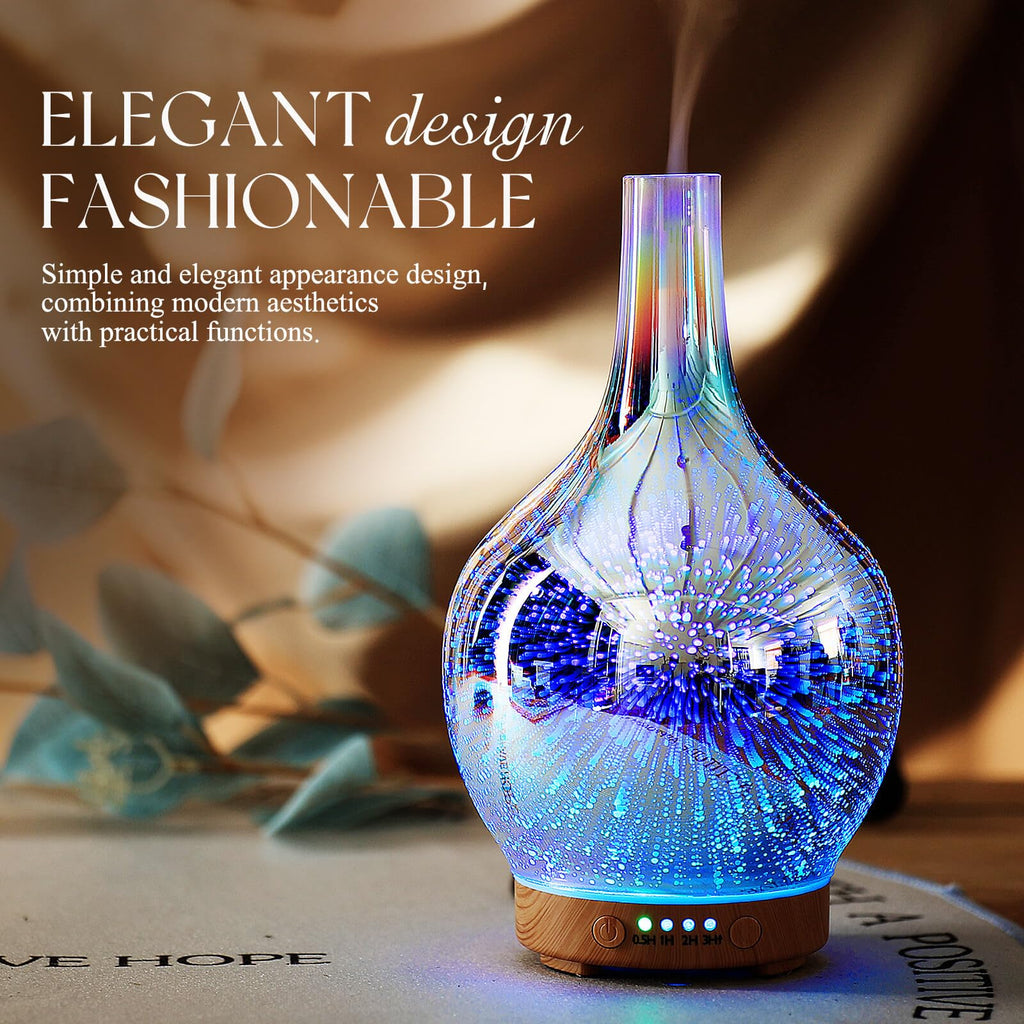 Porseme 3D Essential Oil Diffuser Cool Mist Humidifier Ultrasonic Aromatherapy Diffuser,150ml Last 6h,Auto Shut-Off,Air Refresh,