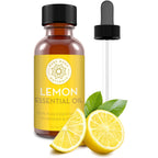 Pure Body Naturals Lemon Essential Oil, 1 fl oz - 100% Pure & Undiluted Lemon Oil for Diffuser and DIY - Natural Deodorizer, Lau