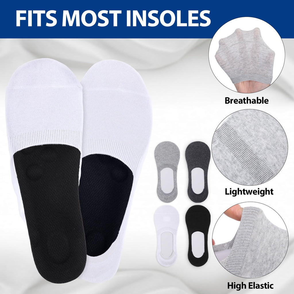 Twistover 12 Pairs Sockless Insole Covers No Show Sockless Shoe Liners Covers Odor Anti Slip Breathable Insoles Shoe Inserts for