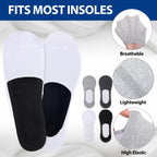 Twistover 12 Pairs Sockless Insole Covers No Show Sockless Shoe Liners Covers Odor Anti Slip Breathable Insoles Shoe Inserts for