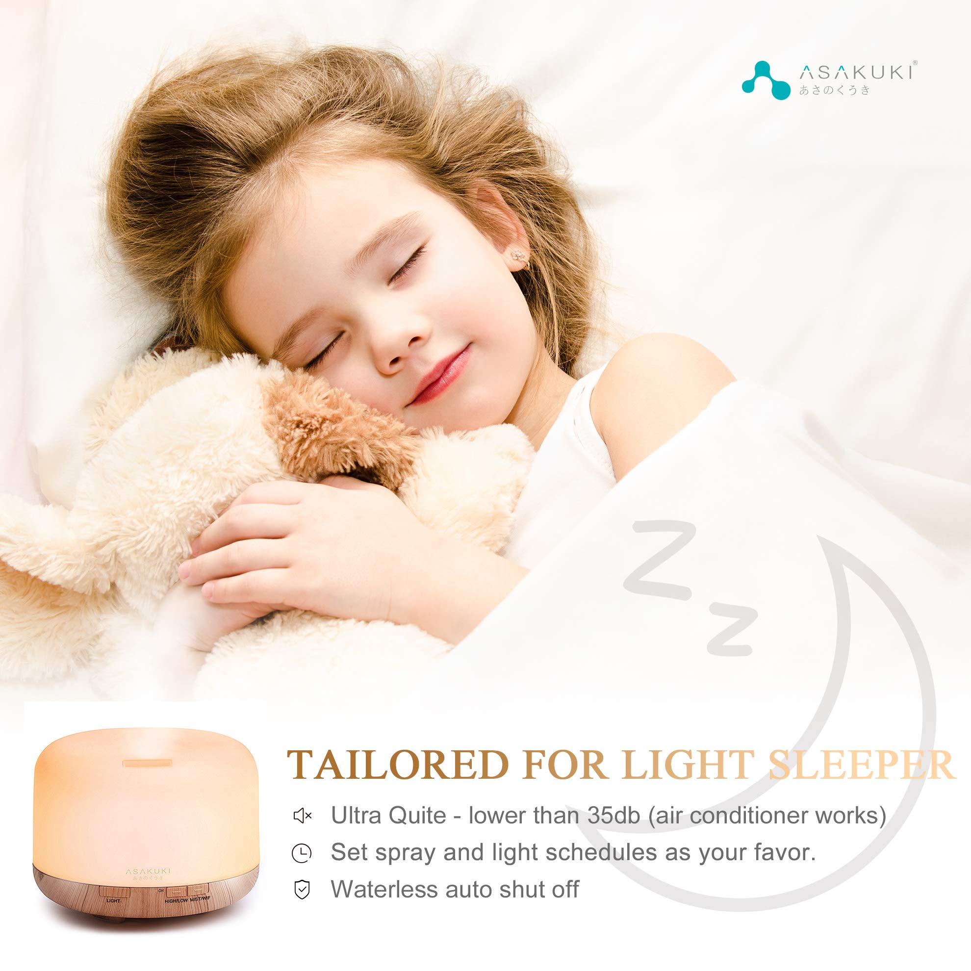 ASAKUKI Smart Wi-Fi Essential Oil Diffuser, App and Voice Control Compatible with Alexa, 500ml Aromatherapy Humidifier for Relax