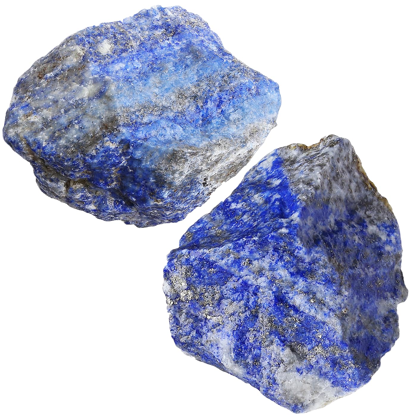 NUKAYAI 2Pcs Lapis Lazuli 1.8-2.2 Large Raw Natural Crystals Rough Stones Healing Crystal Lapis Lazuli Stone Rocks for DIY Cabbi