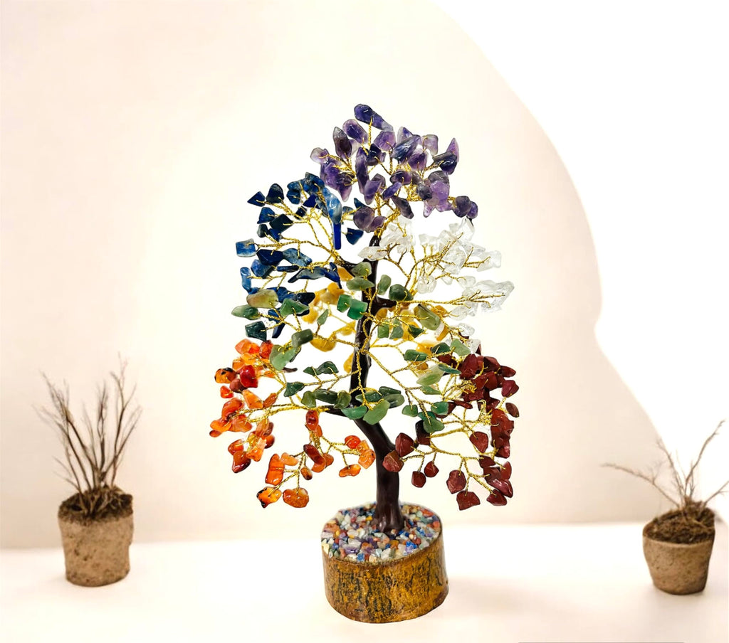 Seven Chakra Tree of Life, Crystal Tree for Positive Energy, Artificial Tree, Crystal Decoration, Money Tree, Handmade 7 Chakra