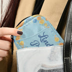 Custom Pill Box 7 Day Pill Case Bag Blue Yellow Flower Personalized Name Travel Pill Organizer Bag with Zipper Portable Weekly C