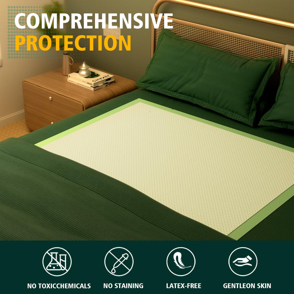 MILDPLUS Disposable Bed Pads 40X40 Extra Large Pee Pads for Incontinence 140 Gram Heavy Duty Super Absorbent Underpads Waterproo