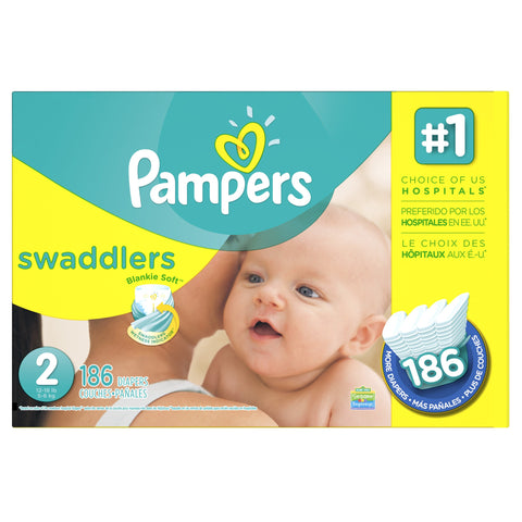 Pampers Swaddlers Diapers Size 2 186 Count (old version)