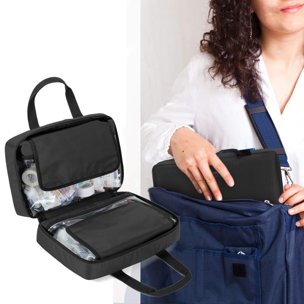 Trunab Small First Aid Kit Bag Empty Portable Emergency Kits Trauma Bag, Ideal for Car, Home, Camping and Hiking, Black, Bag Onl